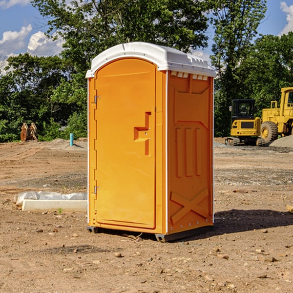 how often are the portable toilets cleaned and serviced during a rental period in Meadow Lands